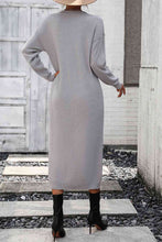 Load image into Gallery viewer, Notched Neck Dropped Shoulder Button-Down Midi Dress