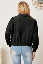 Load image into Gallery viewer, Half Zip Long Sleeve Sweatshirt with Pockets