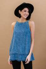 Load image into Gallery viewer, Doe & Rae Forever Young Mineral Wash Denim Sleeveless Top