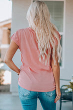 Load image into Gallery viewer, Women Buttoned Roll-Tab Sleeve Tee Shirt
