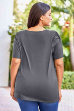Load image into Gallery viewer, Plus Size Square Neck Puff Sleeve Tee