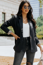 Load image into Gallery viewer, Leopard Lining One-Button Blazer