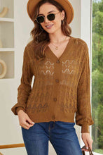 Load image into Gallery viewer, Openwork V-Neck Cardigan
