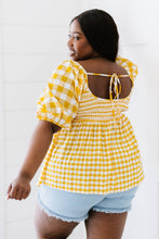 Load image into Gallery viewer, Mittoshop Sunny Meadow Full Size Run Gingham Babydoll Top