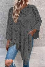 Load image into Gallery viewer, Openwork Fringe Detail Poncho