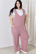 Load image into Gallery viewer, Celeste Full Size Ribbed Tie Shoulder Sleeveless Ankle Overalls