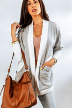 Load image into Gallery viewer, Contrast Open Front Cardigan with Pockets