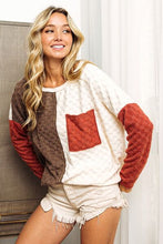 Load image into Gallery viewer, BiBi Color Block Brushed Checker Top