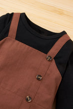 Load image into Gallery viewer, Girls Solid Decorative Buttons Dress Set