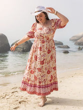 Load image into Gallery viewer, Plus Size Printed Square Neck Ruffle Hem Dress
