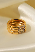 Load image into Gallery viewer, Triple-Layered Rhinestone Ring