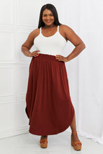Load image into Gallery viewer, Zenana It's My Time Full Size Side Scoop Scrunch Skirt in Dark Rust