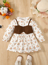 Load image into Gallery viewer, Floral Print Frill Trim Flounce Sleeve Dress