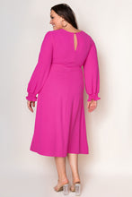 Load image into Gallery viewer, Twist Front V-Neck Flounce Sleeve Dress