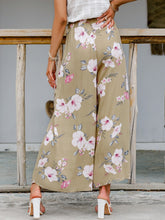 Load image into Gallery viewer, Floral Tie-Waist Split Culottes