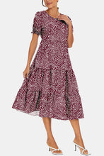 Load image into Gallery viewer, Round Neck Flounce Sleeve Midi Dress