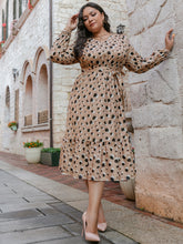 Load image into Gallery viewer, Plus Size Terrazzo Tie Waist Midi Dress