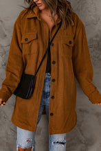 Load image into Gallery viewer, Button Down Longline Shirt Jacket with Pockets