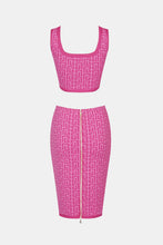 Load image into Gallery viewer, Printed Cropped Tank and Zip-Back Skirt Set