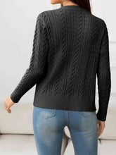 Load image into Gallery viewer, V-Neck Long Sleeve Cable-Knit Buttoned Knit Top