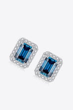 Load image into Gallery viewer, 2 Carat Moissanite Stud Earrings in Indigo