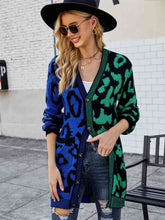 Load image into Gallery viewer, Leopard Button Down Longline Cardigan