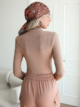 Load image into Gallery viewer, Ribbed Mock Neck Thumbhole Bodysuit