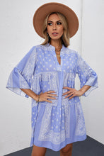 Load image into Gallery viewer, Paisley Three-Quarter Sleeve Mini Dress