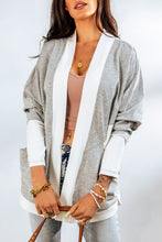 Load image into Gallery viewer, Contrast Open Front Cardigan with Pockets