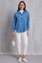 Load image into Gallery viewer, Pocketed Button Up Dropped Shoulder Jacket