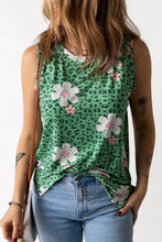 Load image into Gallery viewer, Printed Side Slit Round Neck Tank