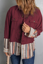 Load image into Gallery viewer, Striped Frayed Hem Corduroy Jacket