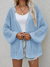 Load image into Gallery viewer, Openwork Button Front Cardigan