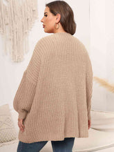 Load image into Gallery viewer, Plus Size Open Front Dropped Shoulder Knit Cardigan