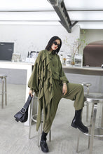 Load image into Gallery viewer, Ruffled Bishop Sleeve Top and Wide Leg Pants Set