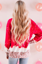 Load image into Gallery viewer, Heart Leopard Round Neck Sweatshirt