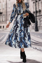 Load image into Gallery viewer, Printed Smocked Ruffle Hem Dress