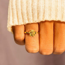 Load image into Gallery viewer, Rose Shape 18K Gold-Plated Ring