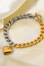 Load image into Gallery viewer, Chain Heart Charm Bracelet