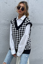 Load image into Gallery viewer, Houndstooth V-Neck Sweater Vest