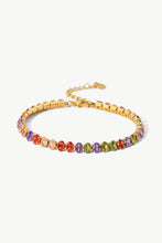Load image into Gallery viewer, 18K Gold Plated Multicolored Zircon Bracelet