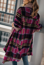 Load image into Gallery viewer, Plaid Open Front Long Sleeve Cardigan