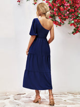 Load image into Gallery viewer, Smocked One-Shoulder Midi Dress