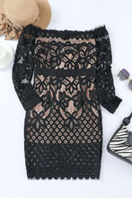 Load image into Gallery viewer, Off-Shoulder Long Sleeve Lace Dress