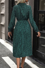Load image into Gallery viewer, Polka Dot Tied Button Up Dress