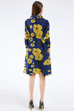 Load image into Gallery viewer, Floral Pleated Side Slit Shirt Dress (Belt Not Included)