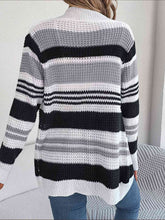 Load image into Gallery viewer, Striped Open Front Long Sleeve Cardigan