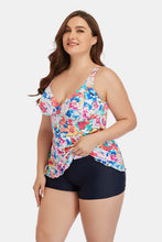 Load image into Gallery viewer, Plus Size Floral Cutout Tie Back Two-Piece Swim Set