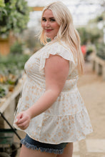 Load image into Gallery viewer, Plus Size Printed Flutter Sleeve Tiered Top