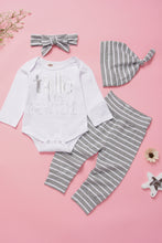 Load image into Gallery viewer, Baby Girls Letter Print Onesie and Striped Pants Set